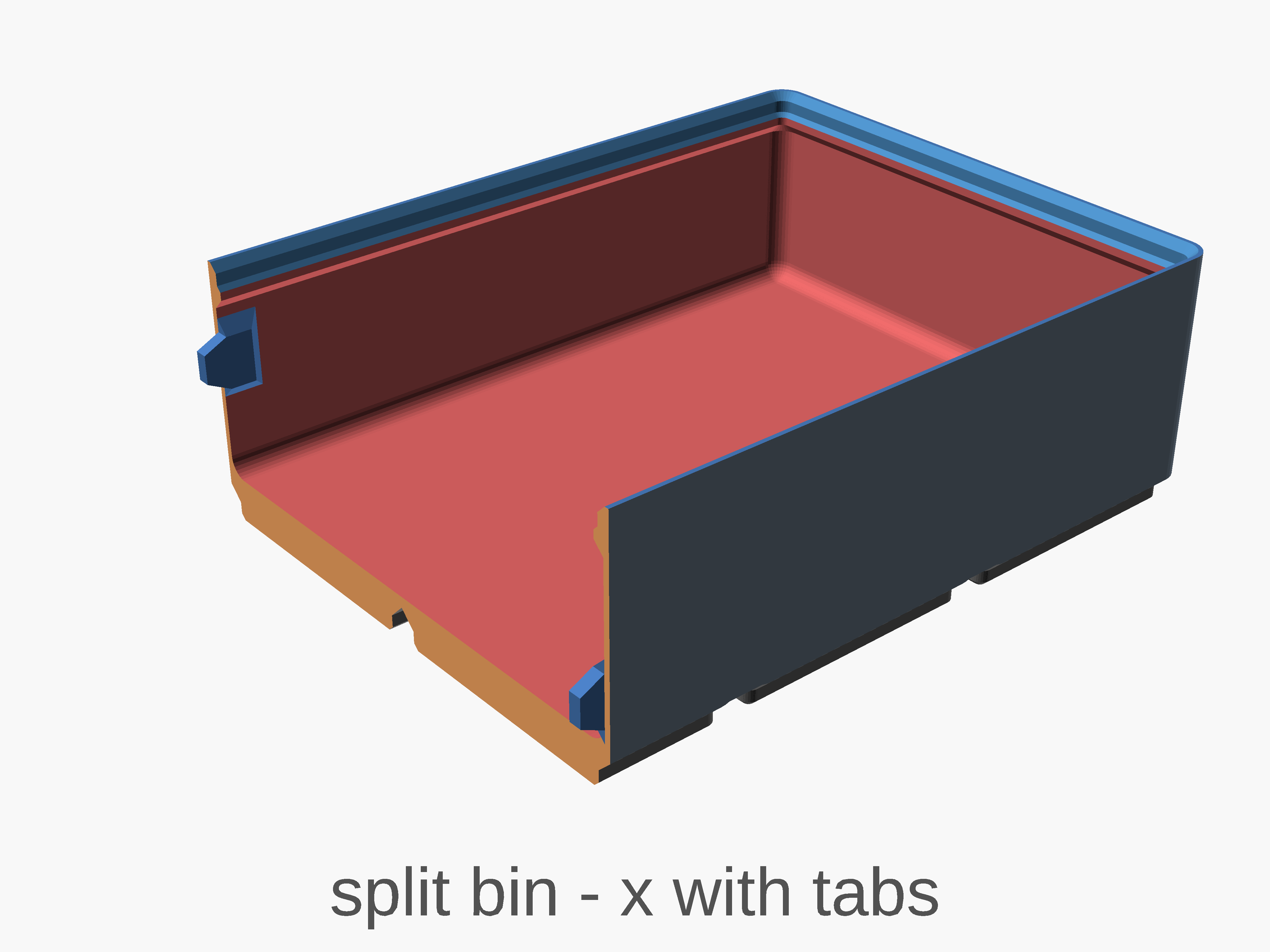 OpenSCAD split bin