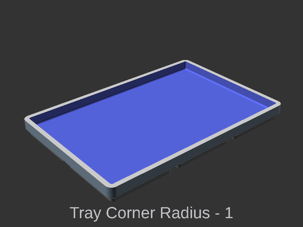 radius of the tray corner